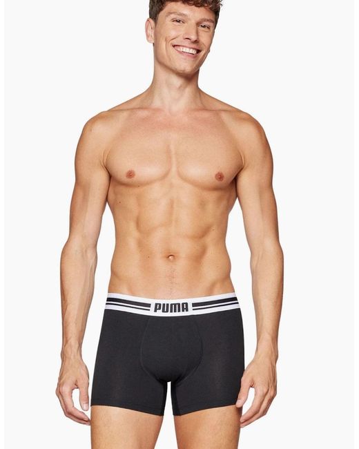 PUMA Black 2-Pack Placed Logo Boxer Briefs for men