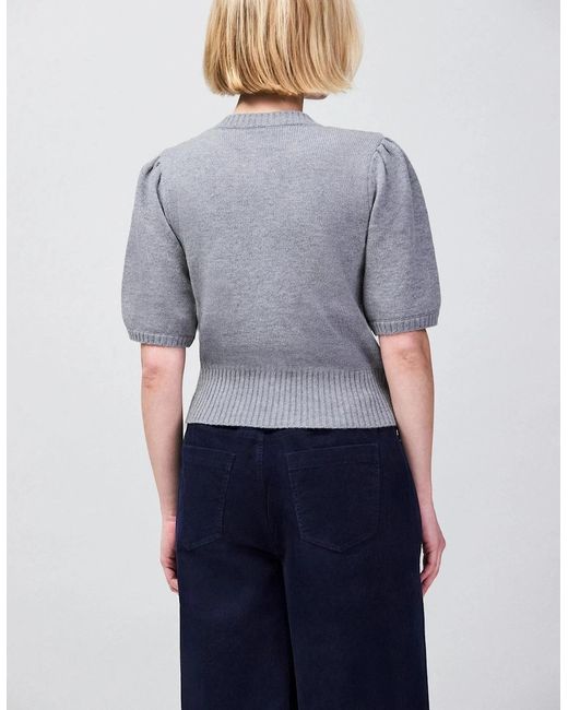 Ro&zo Blue Button Front Cardigan With Wool And Cashmere
