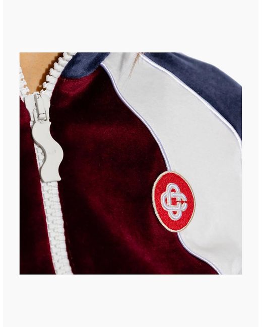 Casablanca Blue Panelled Track Top Burgundy Jacket for men