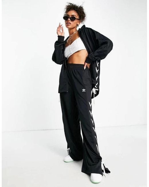 Adidas Blue Originals Wide Leg Laced Track Pants