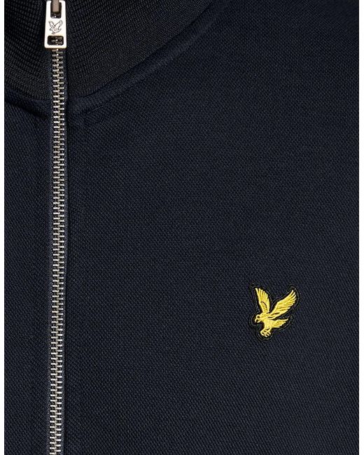 Lyle & Scott Blue Cotton Blend Track Jacket for men