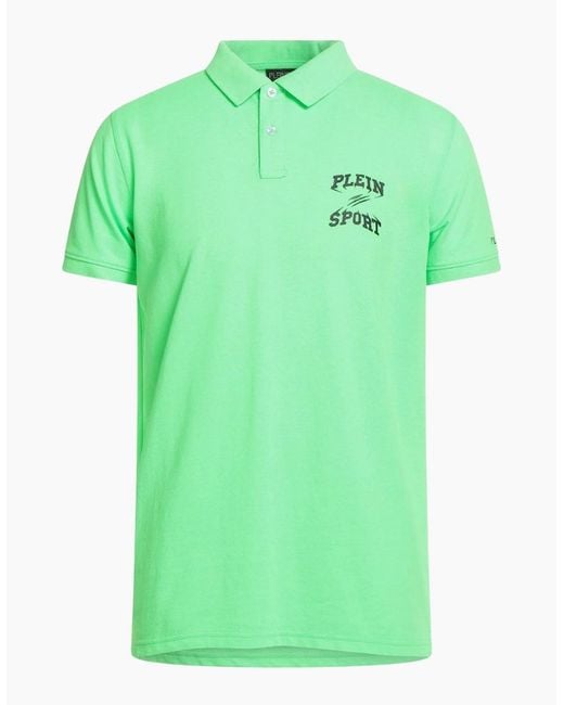 Philipp Plein Green Plein Sport Scratch Logo Polo Shirt for men