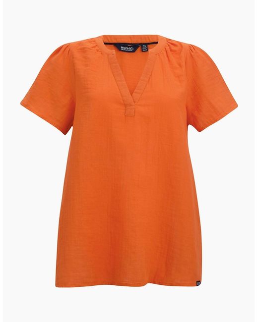 Regatta Orange Ladies Selen Short-Sleeved Shirt
