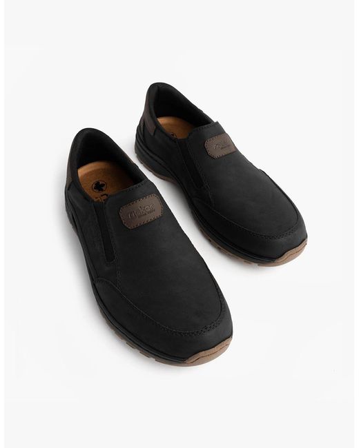 Rieker Black 03365-00 Moccasins Slip-On Shoes for men