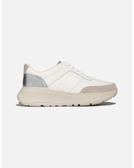 Fitflop White F-Mode Leather Trainers Urban