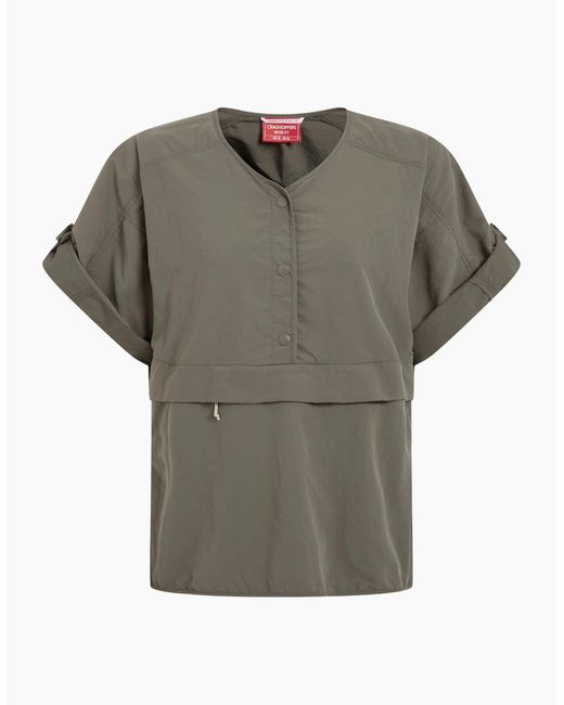 Craghoppers Gray Ladies Medina Nosilife Overhead Short-Sleeved Shirt