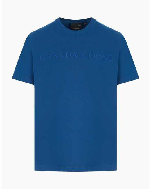 Canada Goose Blue Vantage T-Shirt Embroidery Logo for men