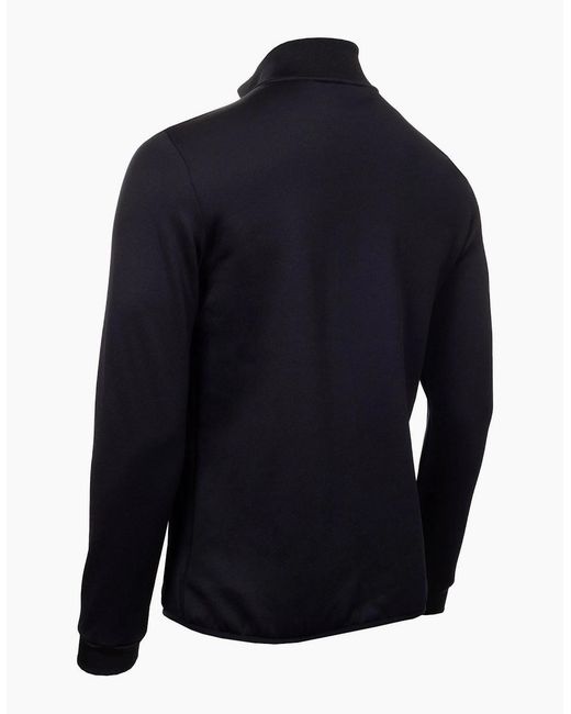 Calvin Klein Blue Solid Patterned Full Zipper Ribbed Cuff Zipped Pocket Jacket for men