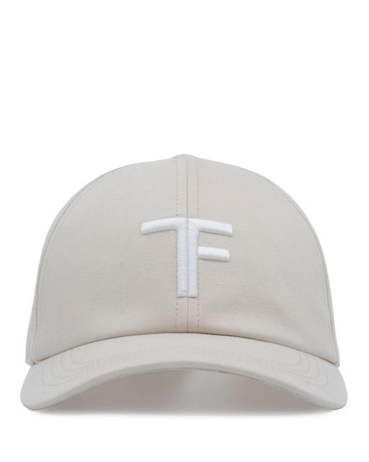 Tom Ford Gray Canvas & Leather Tf Cap Off for men