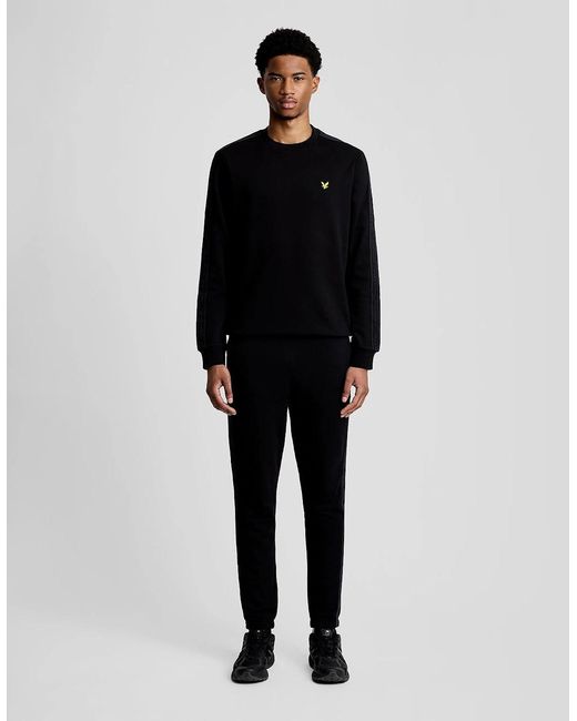 Lyle & Scott Black Sports Tape Crew Neck Sweatshirt for men