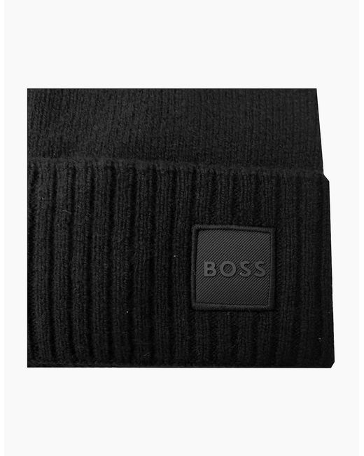 Boss Black Knitted Akaio Hat for men