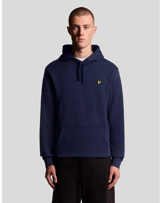 Lyle & Scott Blue Loopback Cotton Hoodie for men
