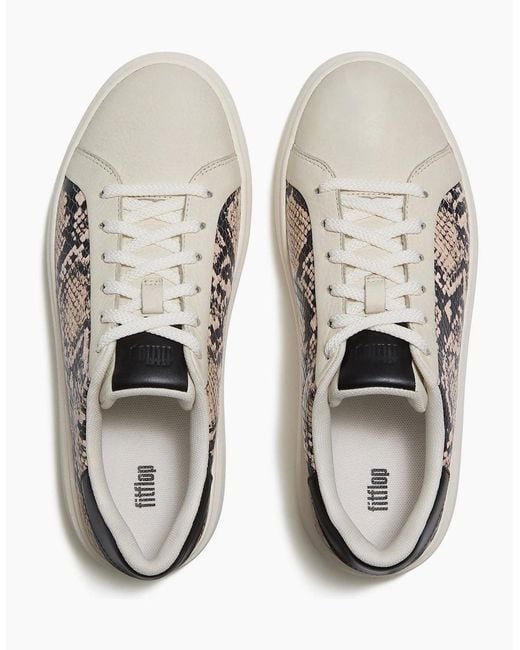 Fitflop White Rtg Lace Up Leather Hazy Taupe/ Trainers