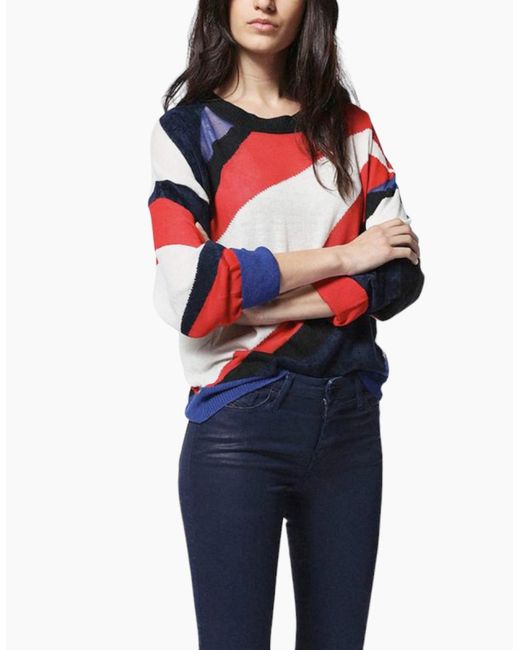 DIESEL Red M Blanca 0Canz Sweater Long Sleeve Pullover Ribbed Cardigan Tops