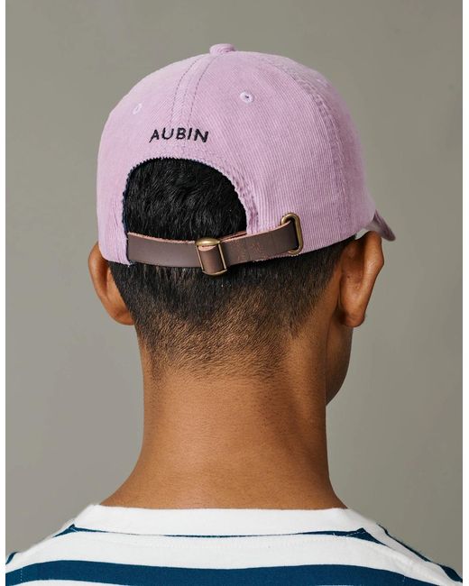 aubi Pink Dearne Cord Cap for men
