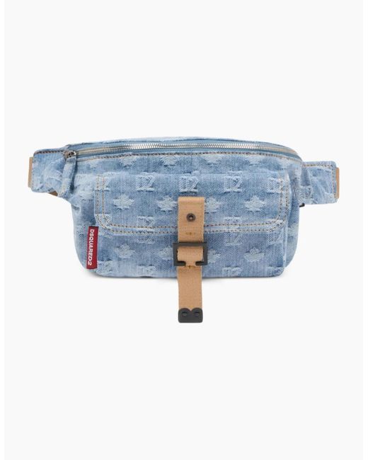 DSquared² Blue D2 Monogram Belt Bag for men