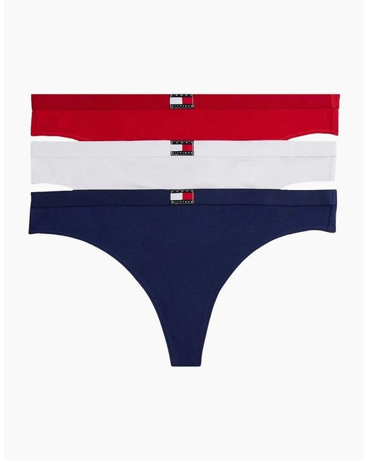 Tommy Hilfiger Blue 3-Pack Heritage Badge Thongs
