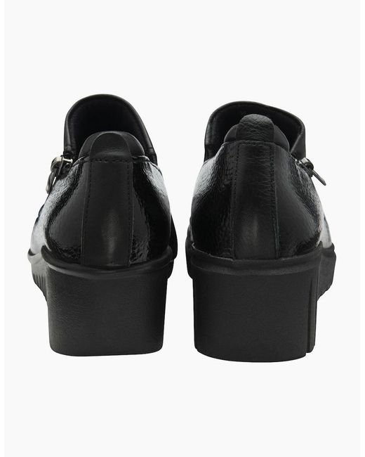 Lotus Black Altan Low Wedge Shoes