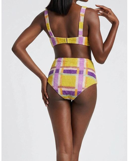 Oceanus Brown Candy Stripe Bikini Bottom