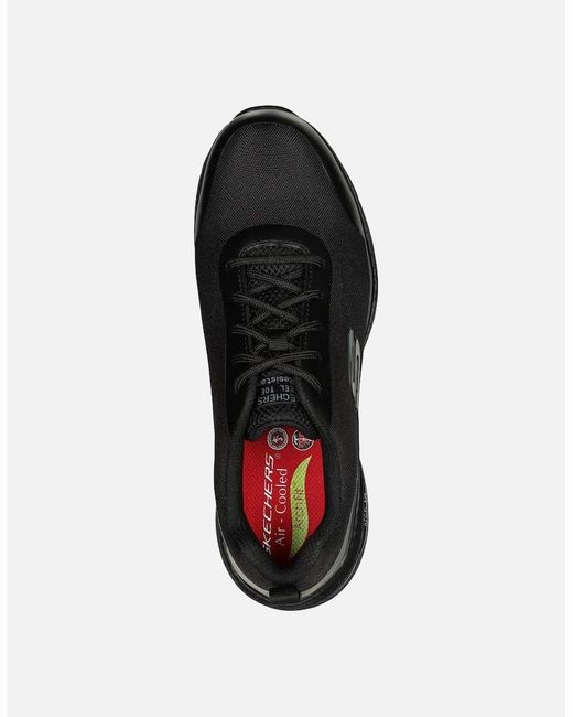 Skechers Black Workwear Arch Fit Sr Ringstap Textile Safety Trainers for men