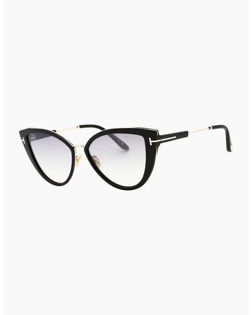 Tom Ford Brown Anjelica-02 Smoke Mirror Lens Shiny Sunglasses