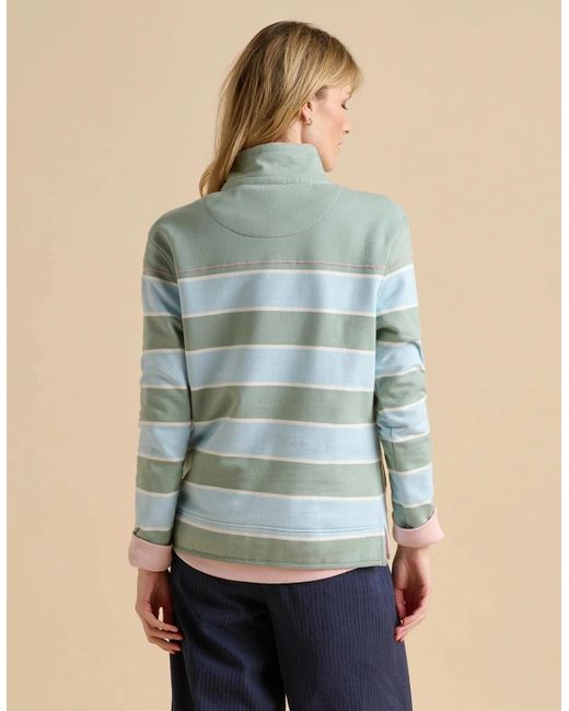 Brakeburn Blue Engineered Stripe Quarter Zip