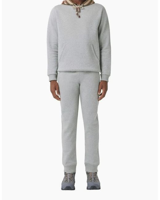 Burberry Gray Check Panel Jogging Pants for men