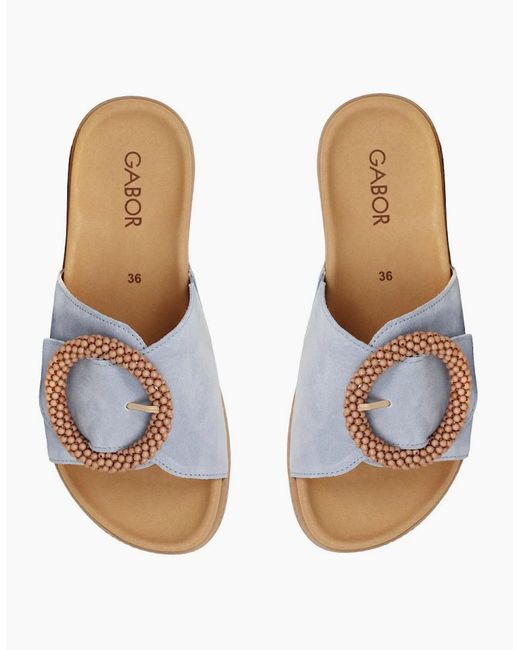Gabor White Everly Mule Sandals