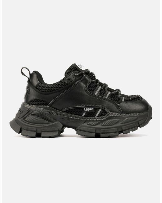 Buffalo Black Saturn Lace Trainers