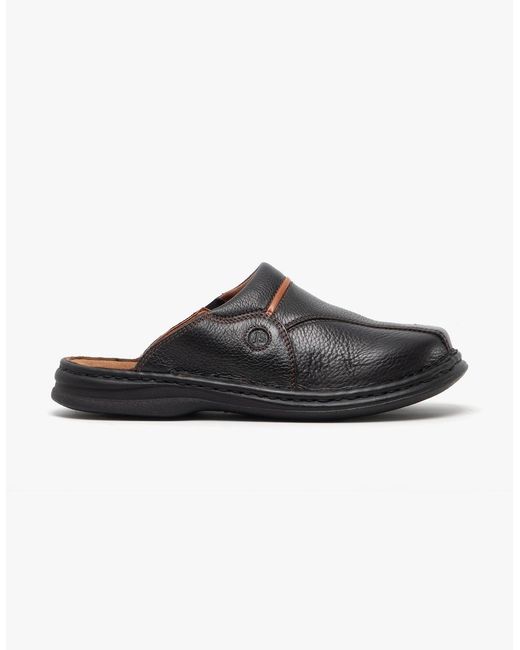 Josef Seibel Black Klaus Leather Mules/Cognac for men