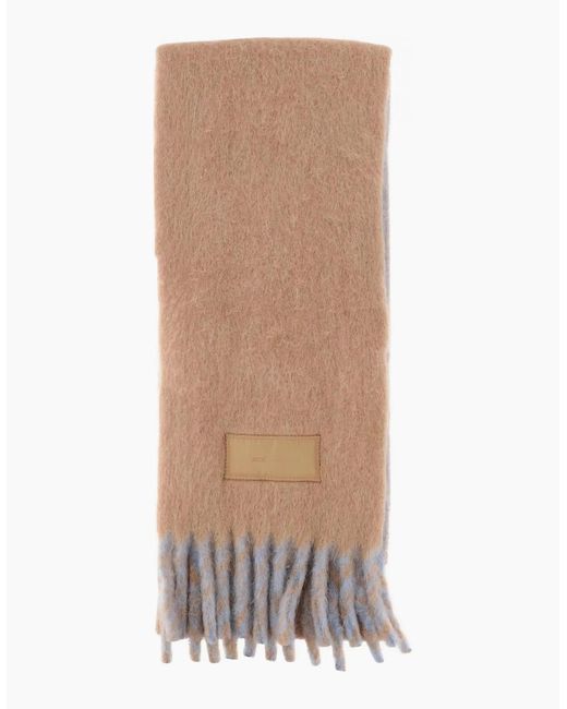 AMI White Bicolour Double Face Scarf
