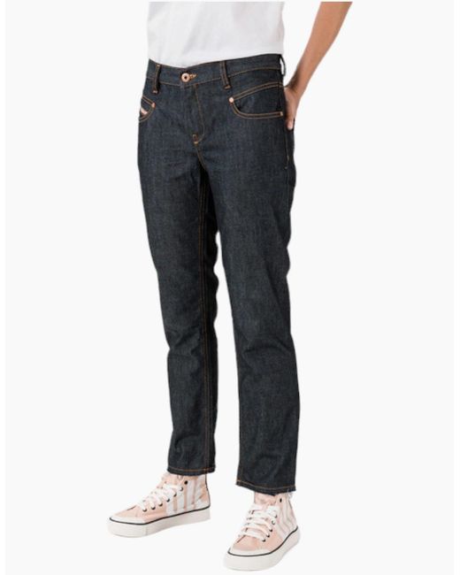 DIESEL Blue Belthy Ankle Re058 Jeans Regular Slim Straight Low Waist Fit Pants