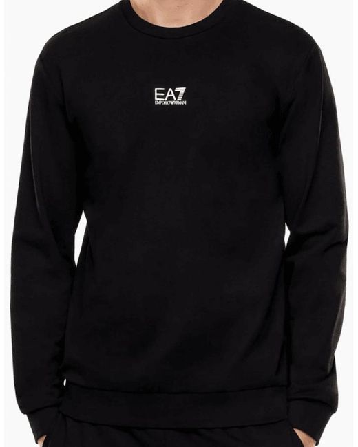 EA7 Blue Core Logo Lightweight Sweatshirt for men