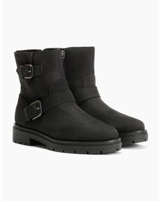 TOMS Black Ionie Moto Nubuck Leather Boots