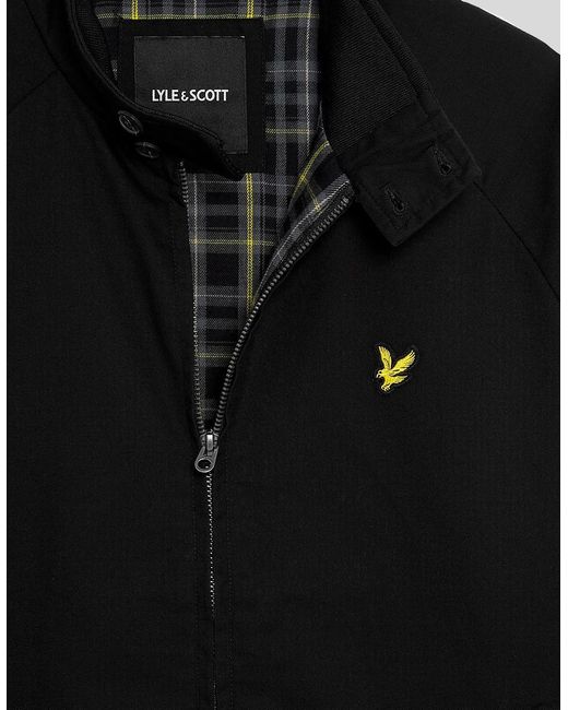 Lyle & Scott Black Cotton Harrington Jacket for men