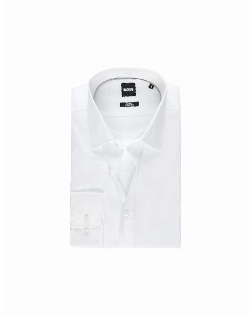 Boss White Slim Fit H-Hank Shirt for men