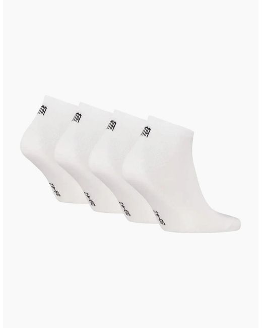 PUMA White 4-Pack Promo Sports Trainer Socks for men