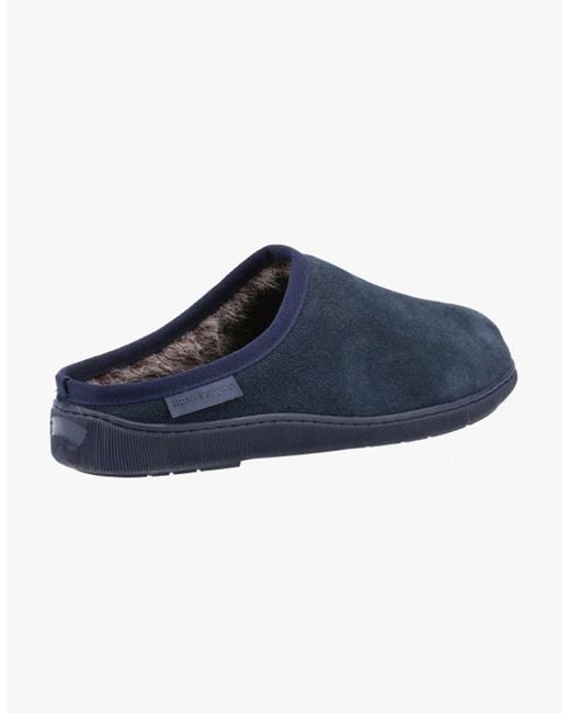 Hush Puppies Blue Ashton Leather Mule Slippers for men