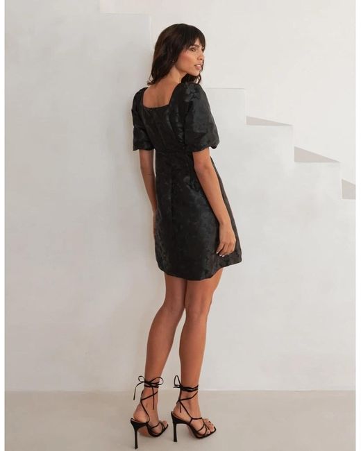 Lovedrobe Black Square Neck Short Sleeve Mini Shift Dress