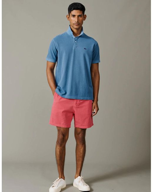 aubi Blue Lusby Pique Polo for men