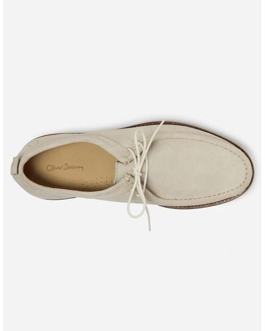 Oliver Sweeney Natural Marana Calf Suede Moccasin Shoes for men