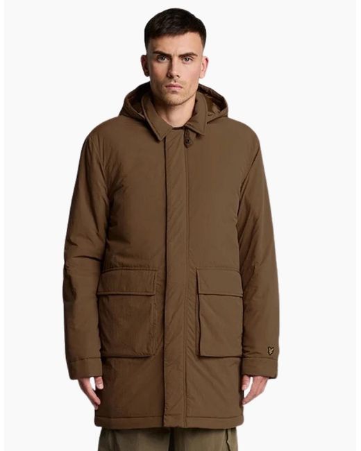 Lyle & Scott Brown Lyle & Scott Wadded Parka for men