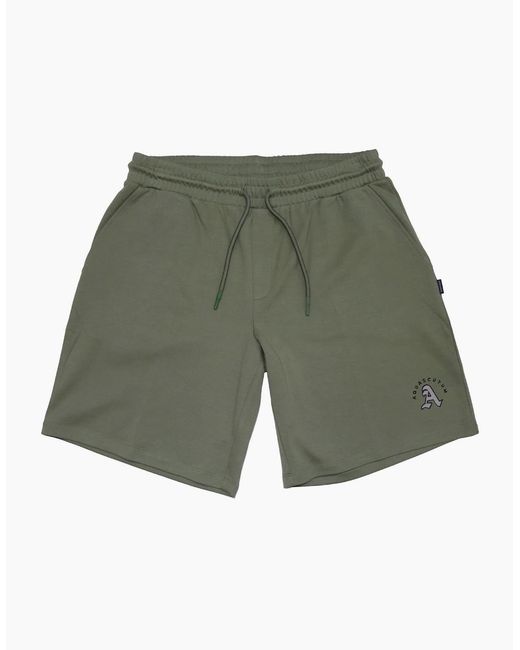 Aquascutum Green Fleece Jogger Shorts for men