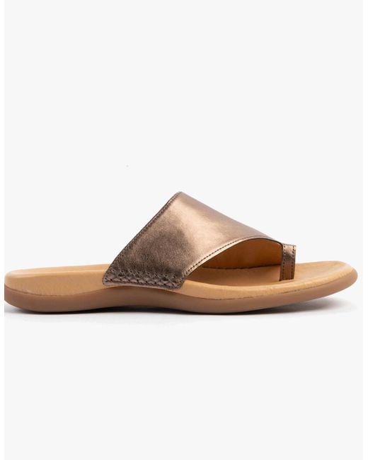 Gabor White Lanzarote Sandals Metallic