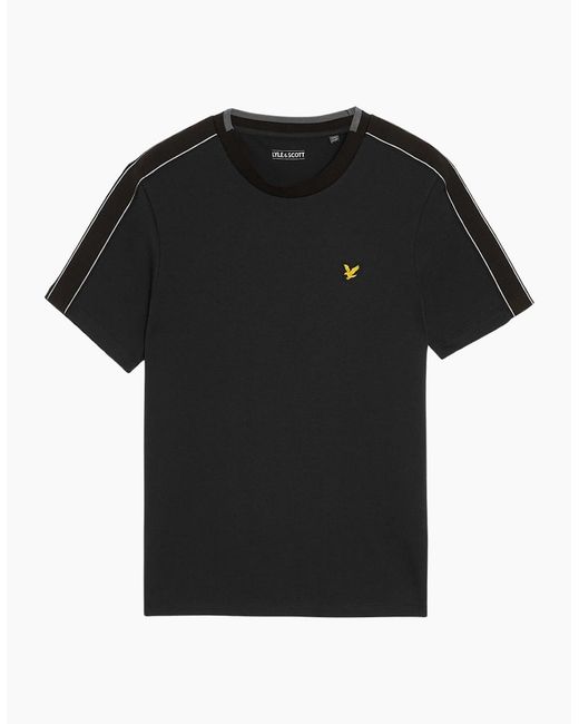 Lyle & Scott Black Lyle & Scott Tape T-Shirt for men