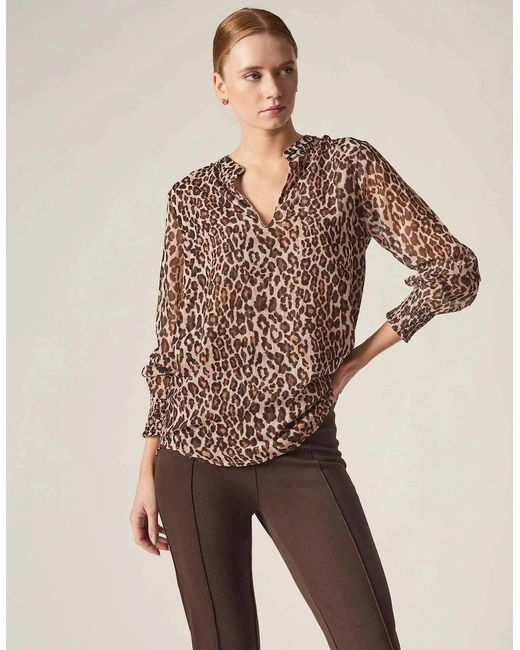 James Lakeland Natural Leopard Print Blouse