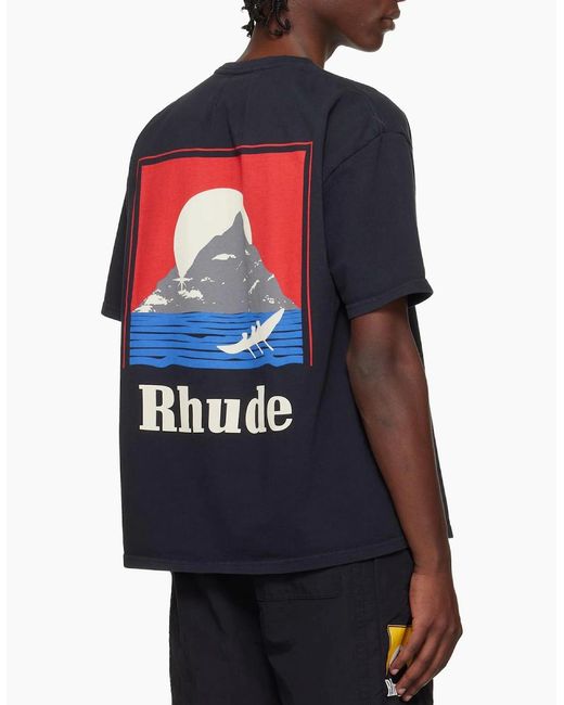 Rhude Black Moonlight Regatta T-Shirt for men