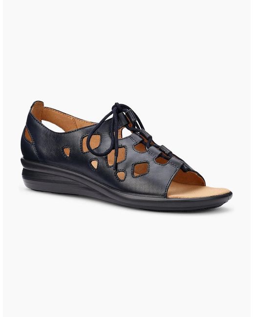 Hotter Blue Lenora Low Wedge Sandals