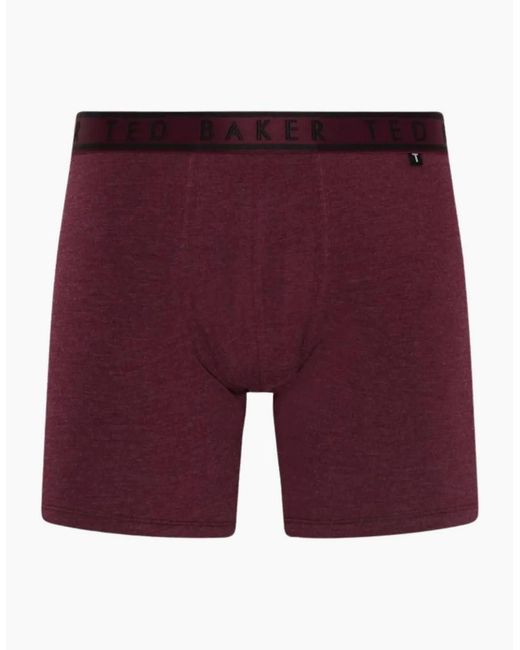 Ted Baker Blue 3-Pack Coloured Boxer Briefs, /Pool/Burgundy for men