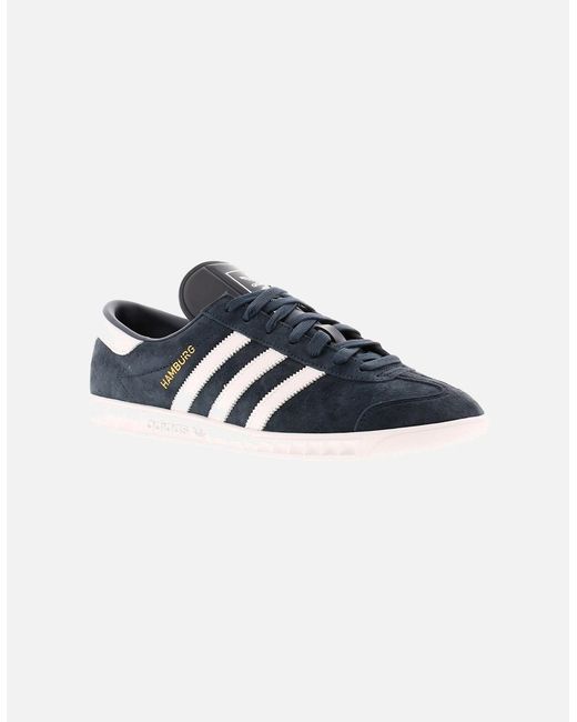 Adidas Originals Blue Trainers Hamburg Leather Lace Up Uk Size for men